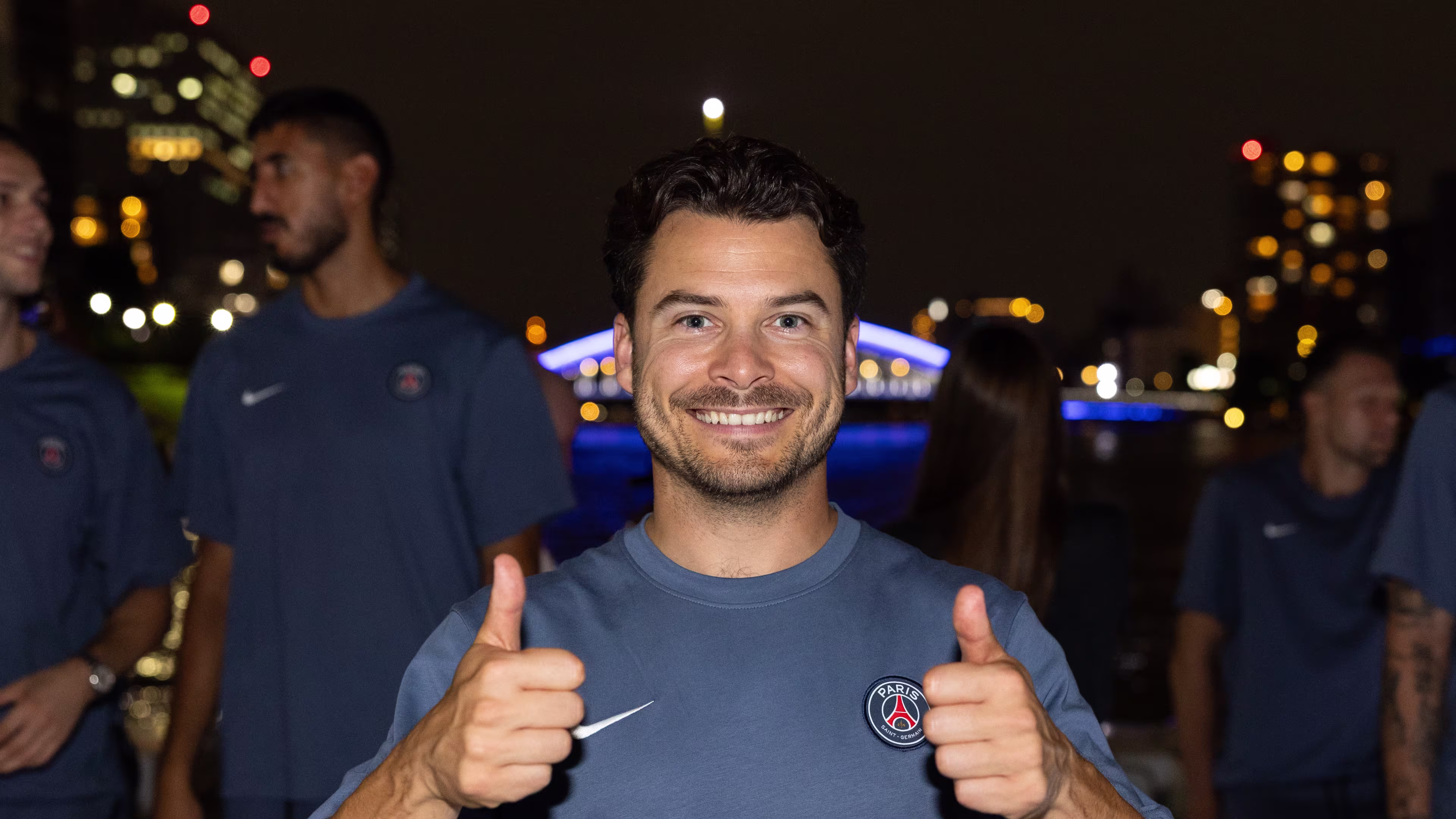 Sebastian Karlsson was all smiles on the dinner cruise in Tokyo.