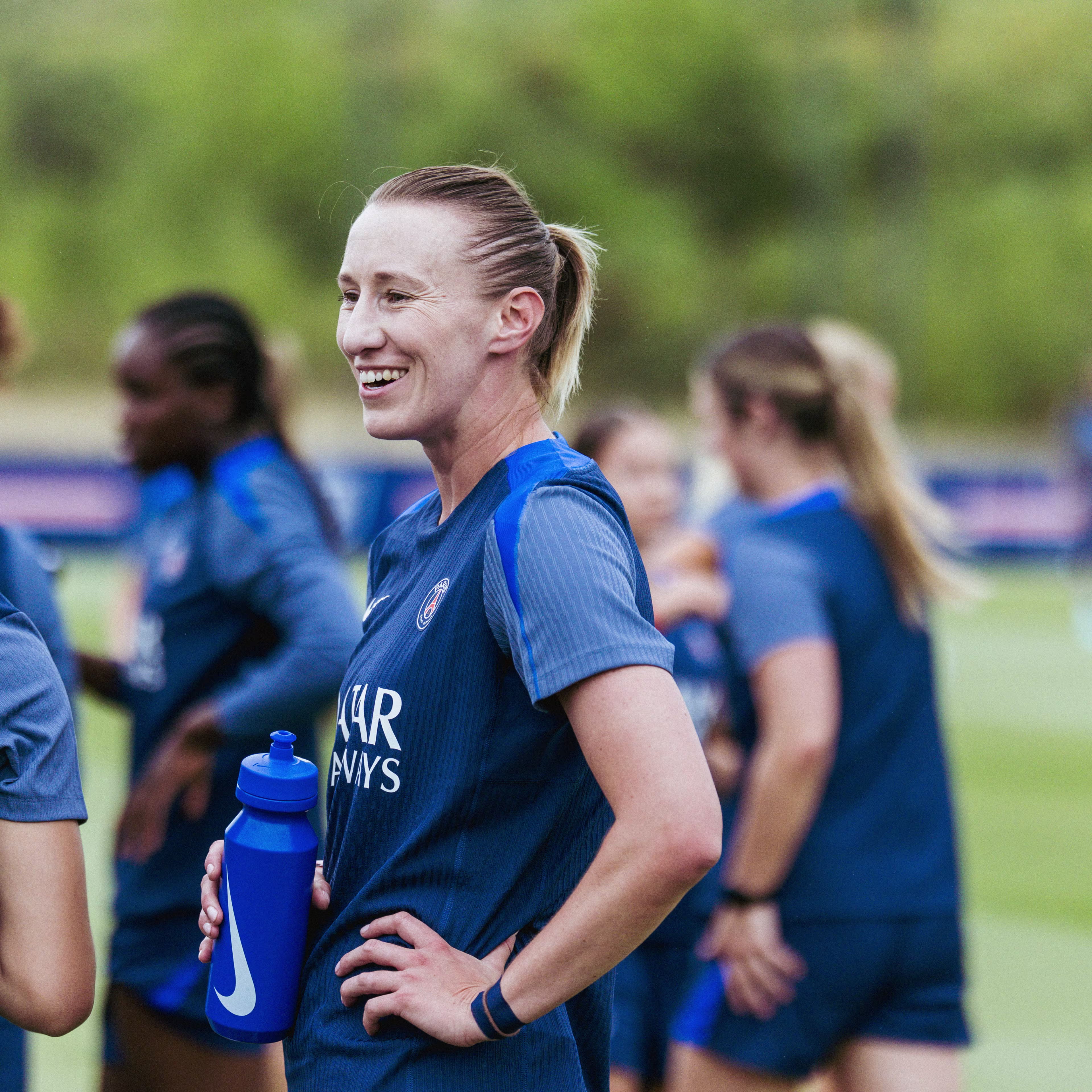 Katarzyna Kiedrzynek souriante pour ce premier entraînement de la saison