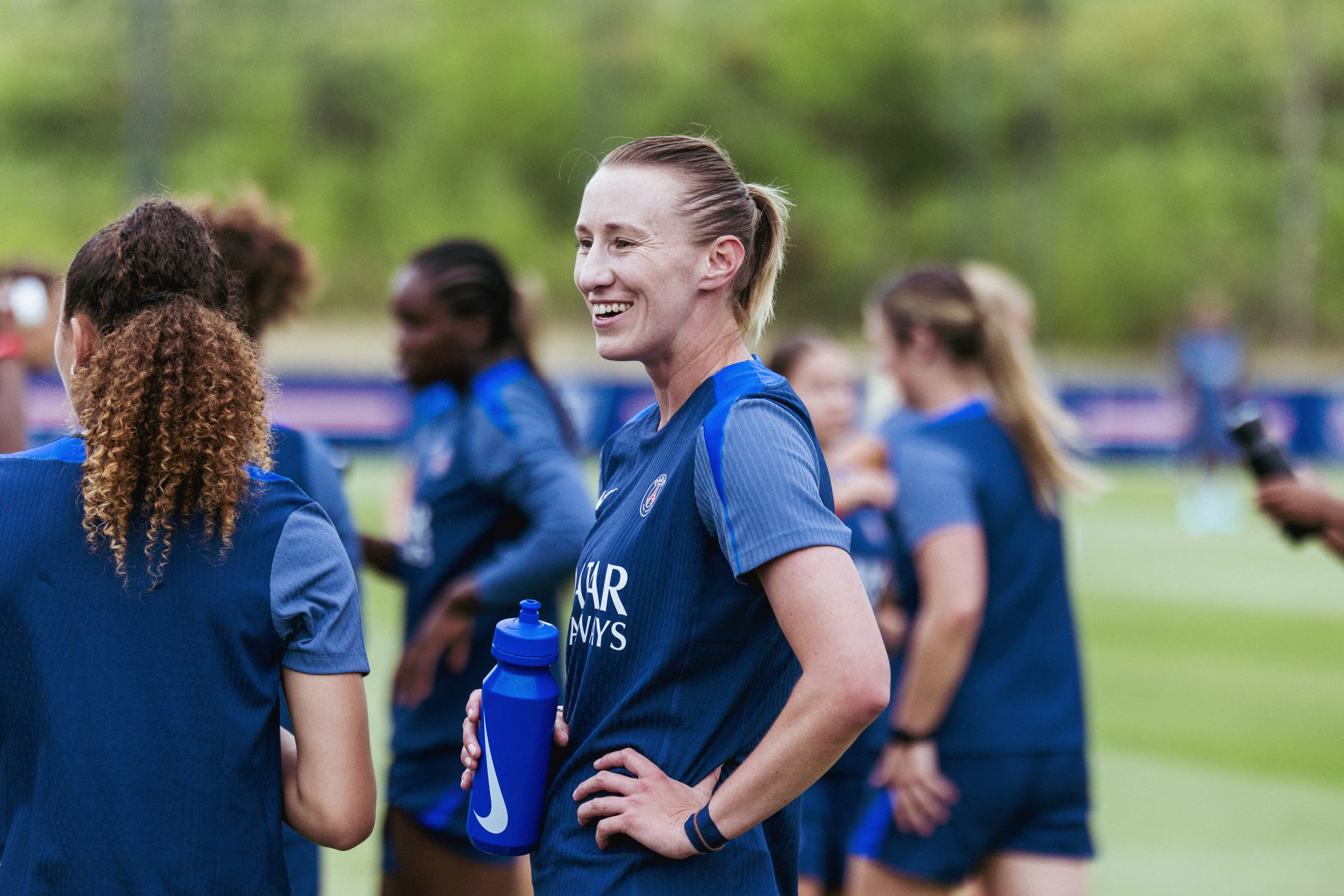 Katarzyna Kiedrzynek souriante pour ce premier entraînement de la saison